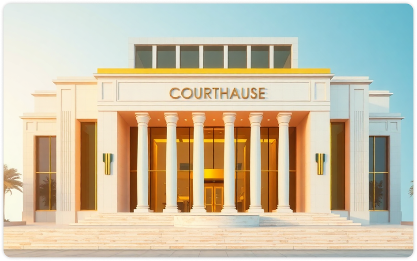 Courthouse building representing legal services in the UAE
